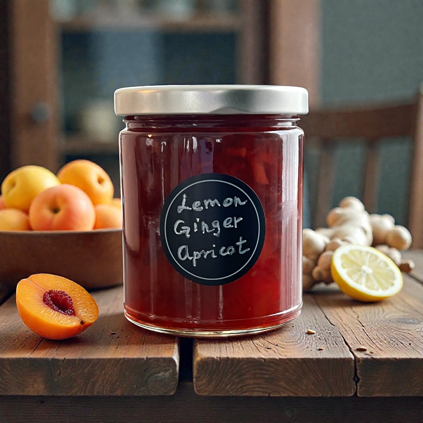 Lemon Ginger Apricot Preserve. Very Small Seasonal Batch.